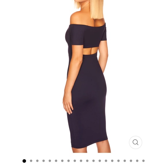 Susana Monaco solid off-shoulder dress PEACH midi back cutout bra-friendly S - Picture 2 of 16